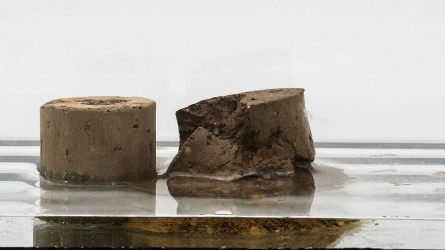 Bodenproben nach 3 Stunden im Wasser